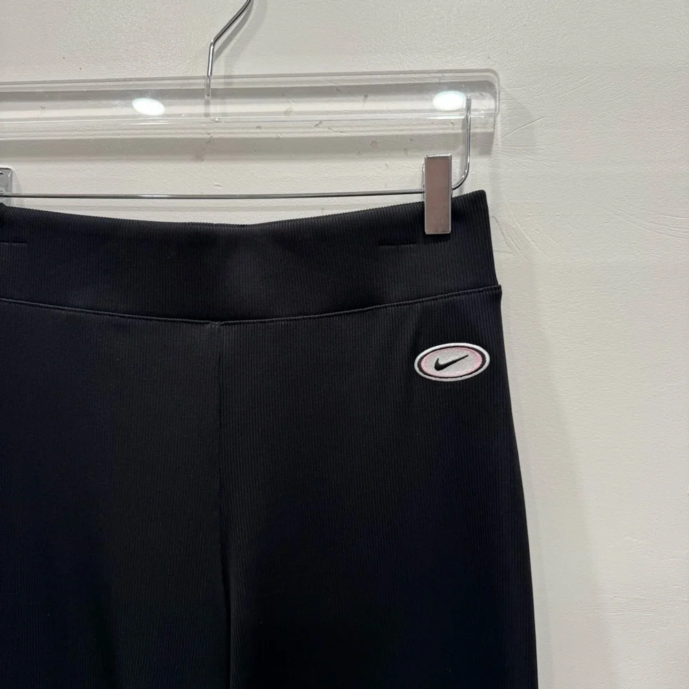 Nike Ribbed Black Wide Flare Leg Pants Medium